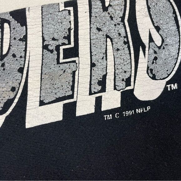 VINTAGE LOGO 7 Oakland Raiders 1991 Sweatpants Men Medium Black 90s - Picture 3 of 10